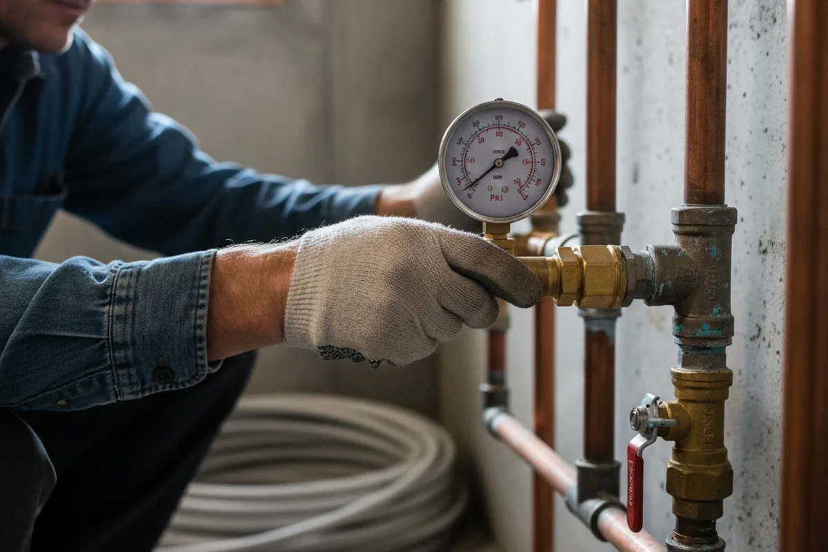 Pressure testing a repaired line during Water Line Repair in Cave Springs